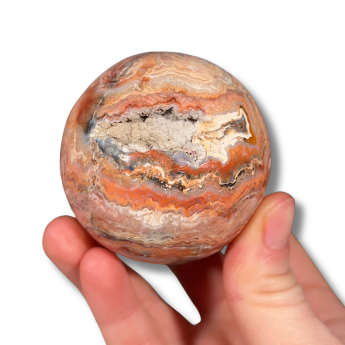 Pink Crazy Lace Agate Sphere