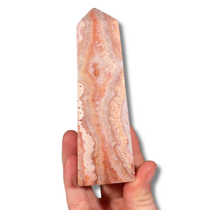 Pink Crazy Lace Agate Tower