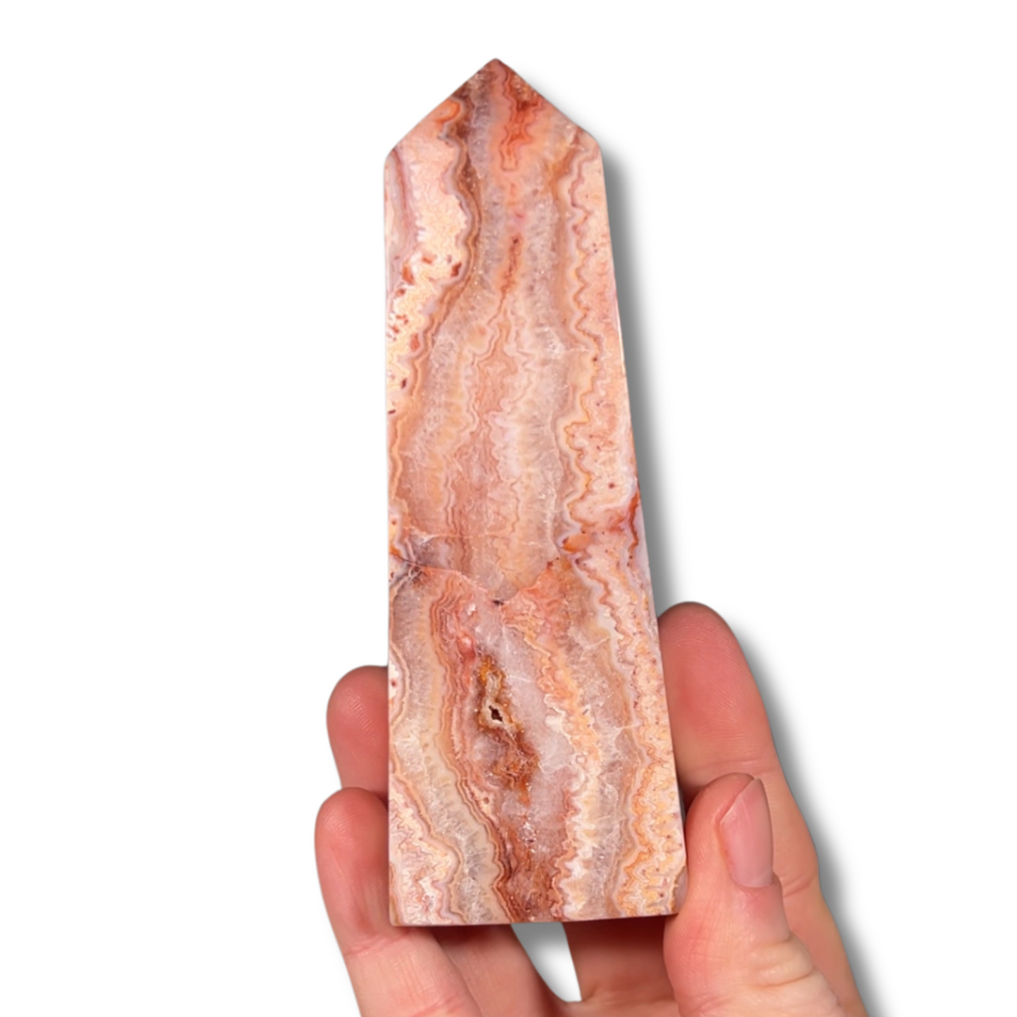 Pink Crazy Lace Agate Tower