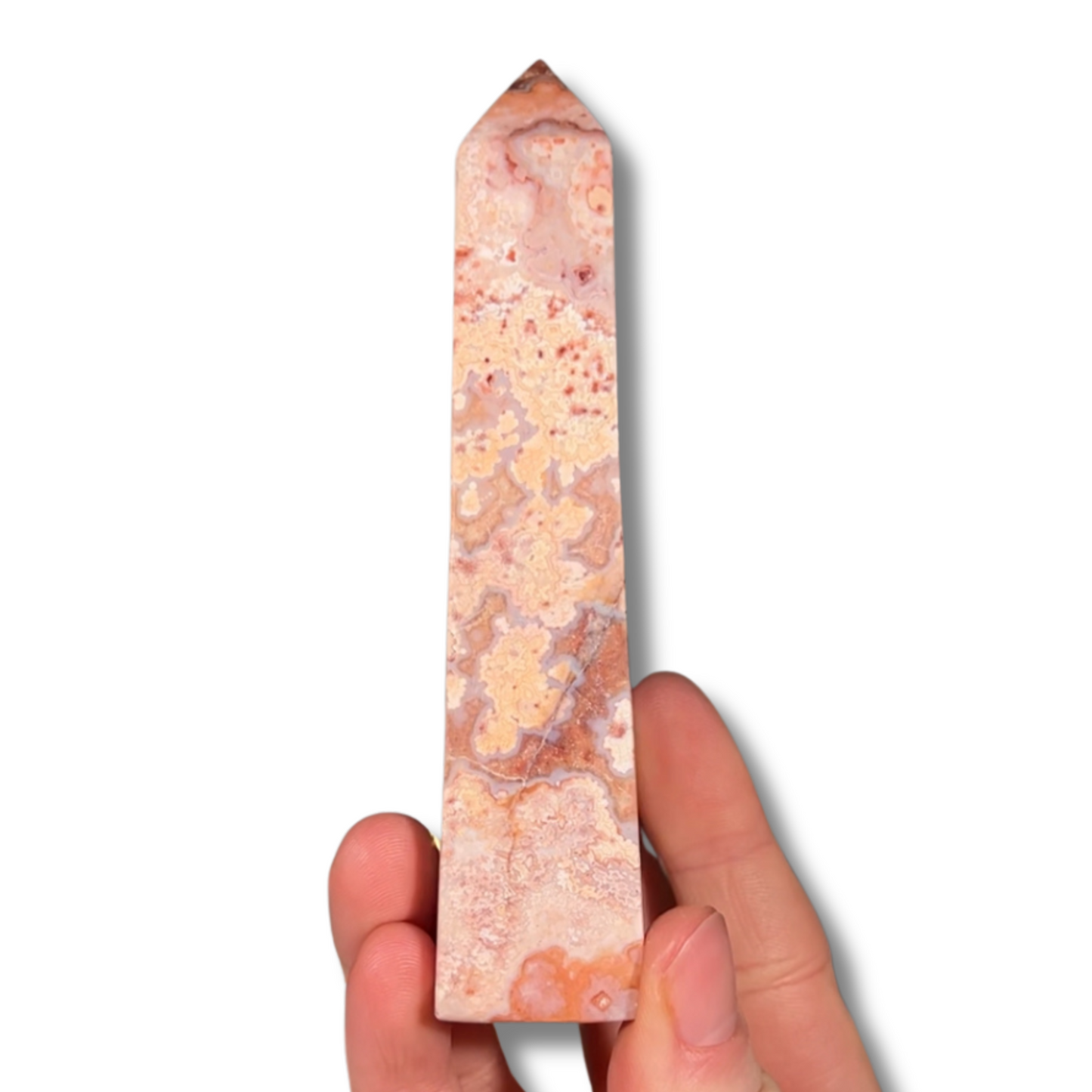 Pink Crazy Lace Agate Tower