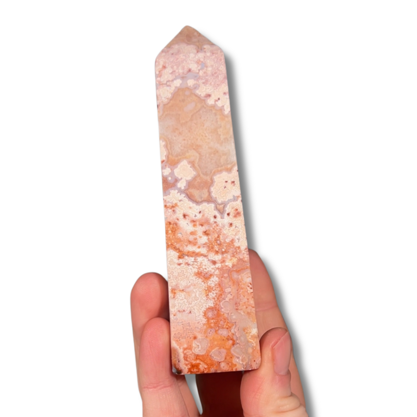 Pink Crazy Lace Agate Tower