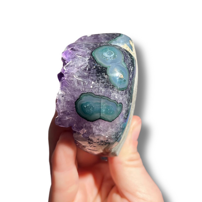 Uruguay Amethyst Heart with Calcite
