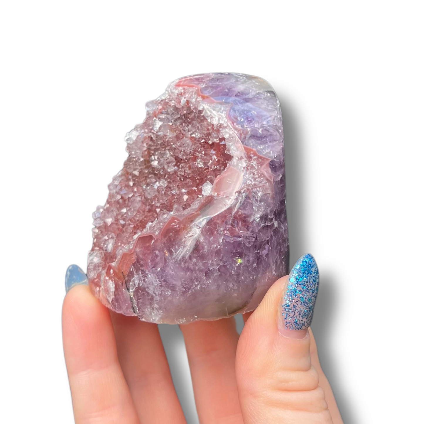 Purple & Red Rainbow Amethyst Cutbase