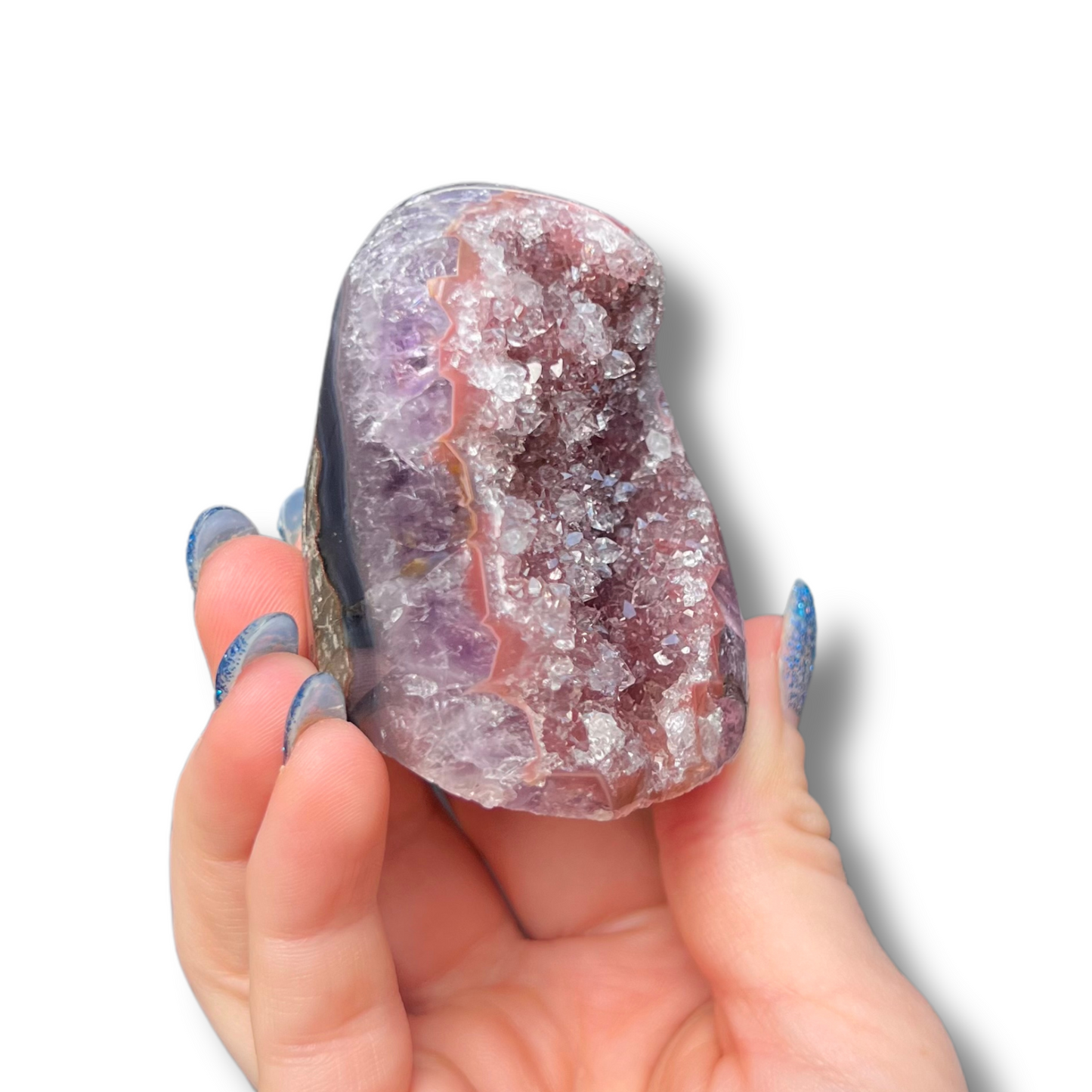 Purple & Red Rainbow Amethyst Cutbase