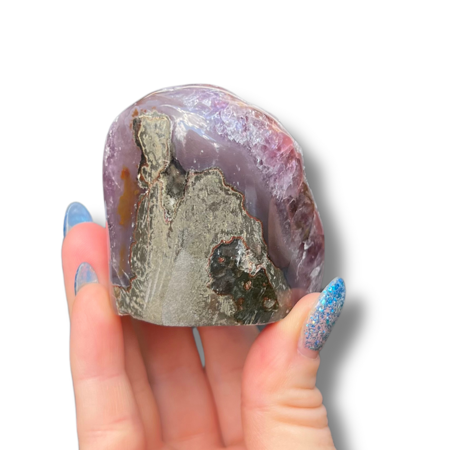 Purple & Red Rainbow Amethyst Cutbase